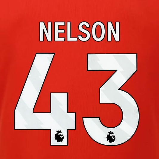 2023 2024 LUTON TOWN OFFICIAL NELSON 43 WHITE HOME PLAYER SIZE NAMESET
