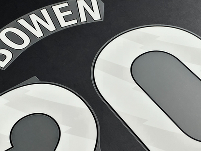 WEST HAM 2023-2025 BOWEN 20 OFFICIAL AVERY DENNISON WHITE PLAYER SIZE NAME SET