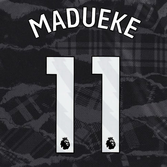 2024 2025 OFFICIAL CHELSEA MADUEKE 11 WHITE 3RD PLAYER SIZE NAMESET