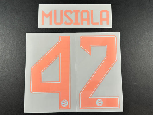 2024 2025 OFFICIAL BAYERN MUSIALA 42 AWAY GOLD PLAYER SIZE NAMESET