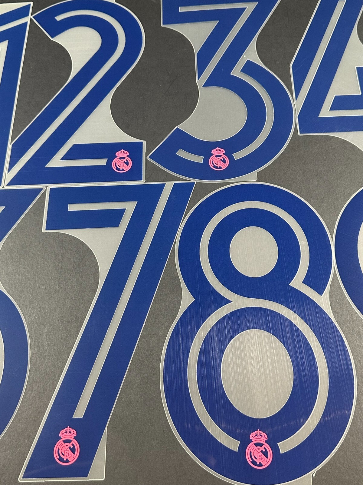 2020 - 2021 OFFICIAL AVERY DENNISON REAL MADRID AWAY PLAYER SIZE NUMBERS 265MM