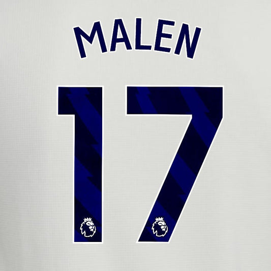 2025 2026 ASTON VILLA MALEN 17 OFFICIAL BLUE 3RD PLAYER SIZE NAMESET