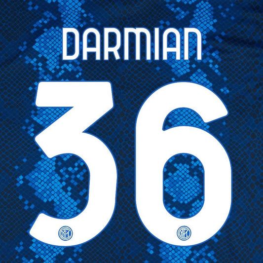 2021 2022 INTER MILAN OFFICIAL HOME DARMIAN 36 PLAYER SIZE NAMESET