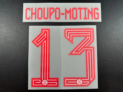 2023 2024 OFFICIAL BAYERN MUNICH CHOUPO - MOTING 13 HOME RED PLAYER SIZE NAMESET
