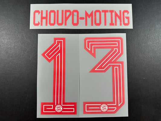 2023 2024 OFFICIAL BAYERN MUNICH CHOUPO - MOTING 13 HOME RED PLAYER SIZE NAMESET