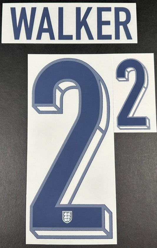ENGLAND 2024-2025 OFFICIAL SPORTING ID WALKER 2 HOME PLAYER SIZE NAME SET