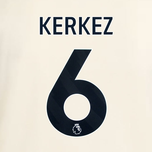2025 2026 OFFICIAL LIVERPOOL KERKEZ 6 BLACK AWAY PLAYER SIZE NAMESET