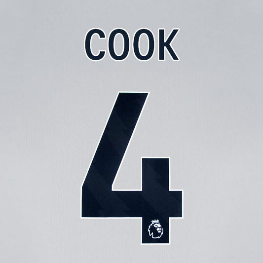 2024 2025 BOURNEMOUTH COOK 4 BLACK AWAY PLAYER SIZE NAME SET