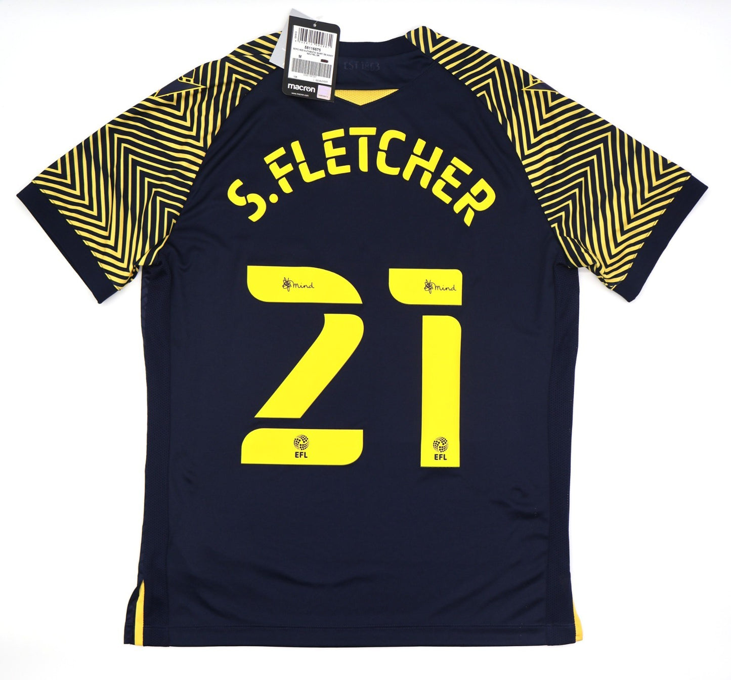 BNWT 2020 2021 STOKE CITY MACRON AWAY SHIRT S. FLETCHER 21 MEN'S MEDIUM