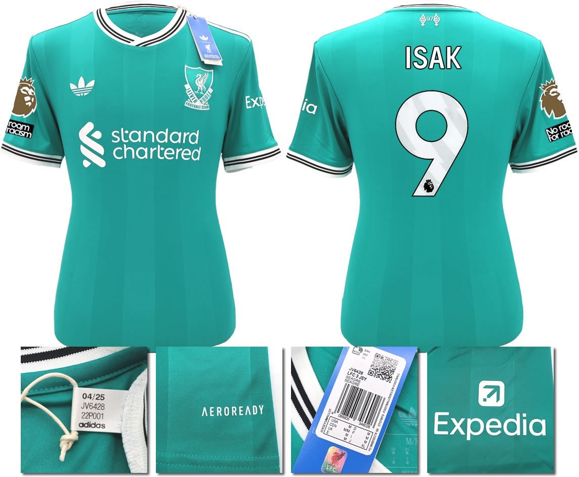 BNWT 2025 2026 LIVERPOOL ADIDAS 3RD SHIRT ISAK 9 MEN'S