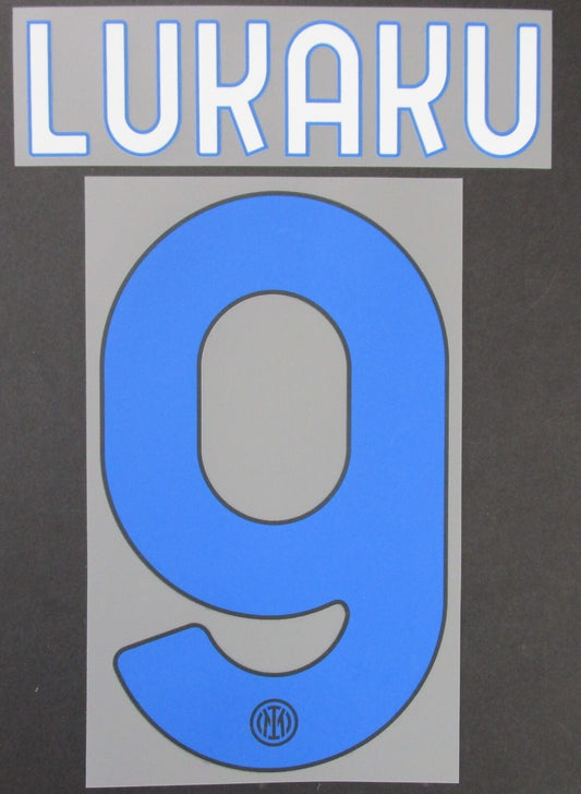 INTER MILAN 2020 2021 LUKAKU 9 OFFICIAL 4TH BLUE/WHITE PLAYER SIZE NAMESET