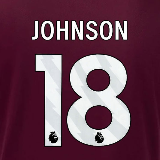 2024 2025 OFFICIAL IPSWICH TOWN JOHNSON 18 WHITE AWAY PLAYER SIZE NAME SET