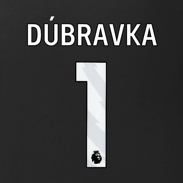 2025 2026 BURNLEY DUBRAVKA 1 OFFICIAL WHITE 3RD PLAYER SIZE NAMESET