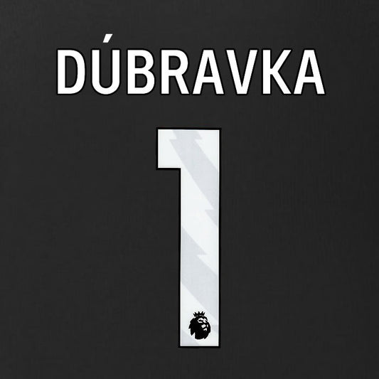 2025 2026 BURNLEY DUBRAVKA 1 OFFICIAL WHITE 3RD PLAYER SIZE NAMESET