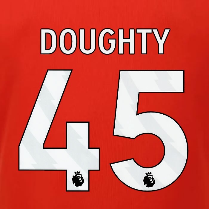 2023 2024 LUTON TOWN OFFICIAL DOUGHTY 45 WHITE HOME PLAYER SIZE NAMESET