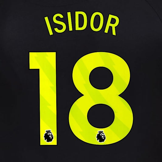 2025 2026 OFFICIAL SUNDERLAND ISIDOR 18 YELLOW 3RD PLAYER SIZE NAME SET