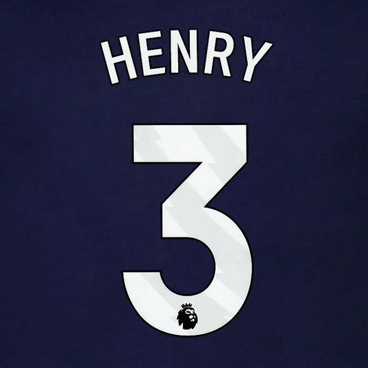 2023 2024 BRENTFORD HENRY 3 OFFICIAL WHITE 3rd PLAYER SIZE NAMESET