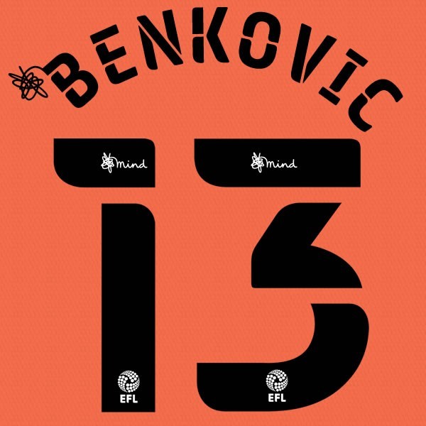 CARDIFF 2020 2021 OFFICIAL BENKOVIC 13 3RD PLAYER SIZE NAME SET