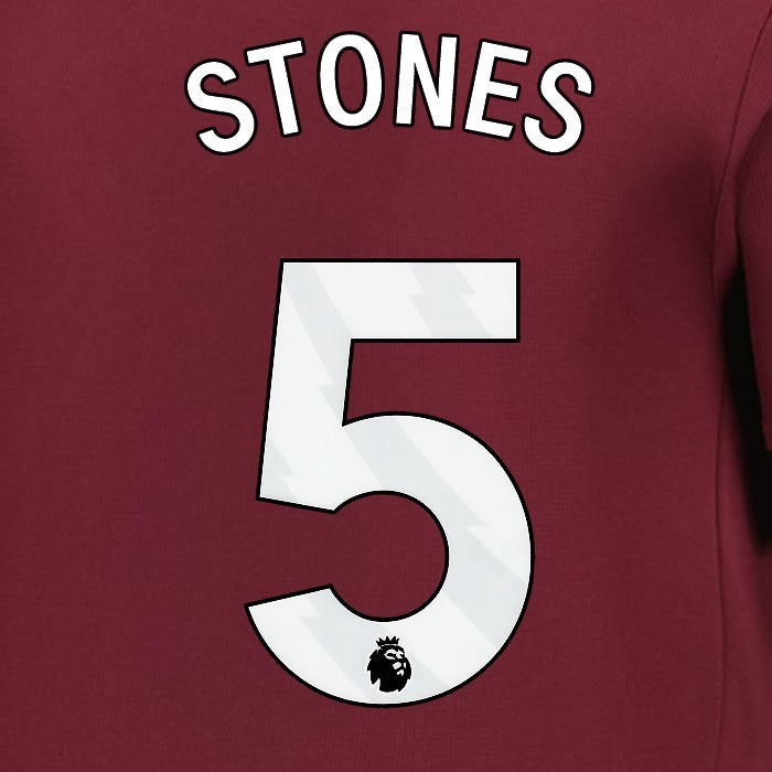 2024 2025 MANCHESTER CITY STONES 5 WHITE 3RD PLAYER SIZE NAME SET