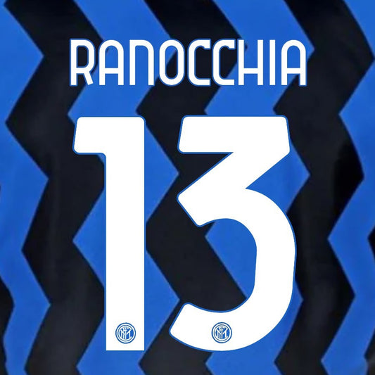 2020 2021 INTER MILAN OFFICIAL HOME RANOCCHIA 13 PLAYER SIZE NAMESET