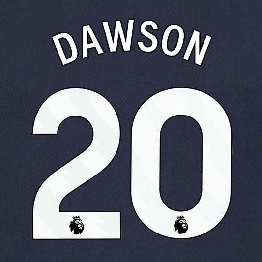 SPURS 2023 2024 DAWSON 20 AVERY DENNISON WHITE AWAY PLAYER SIZE NAME SET