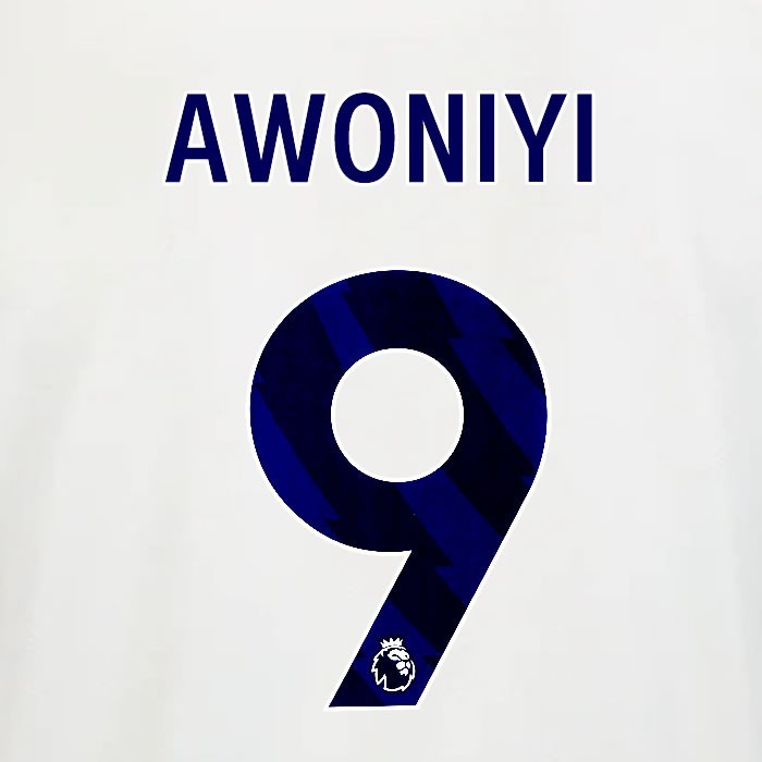 2025 2026 OFFICIAL NOTTINGHAM AWONIYI 9 BLUE AWAY PLAYER SIZE NAMESET