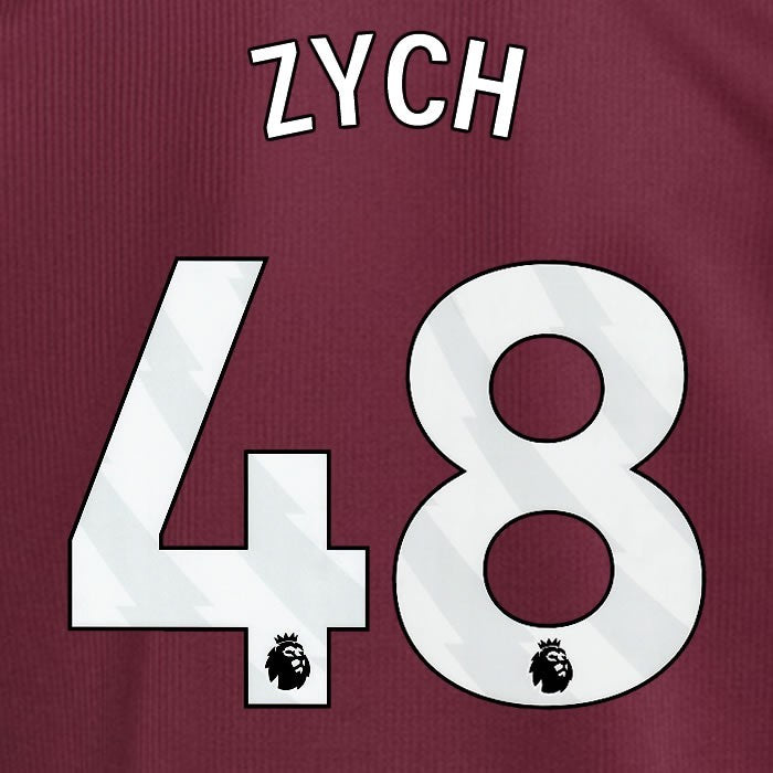 2024 2025 ASTON VILLA ZYCH 48 OFFICIAL WHITE HOME PLAYER SIZE NAMESET