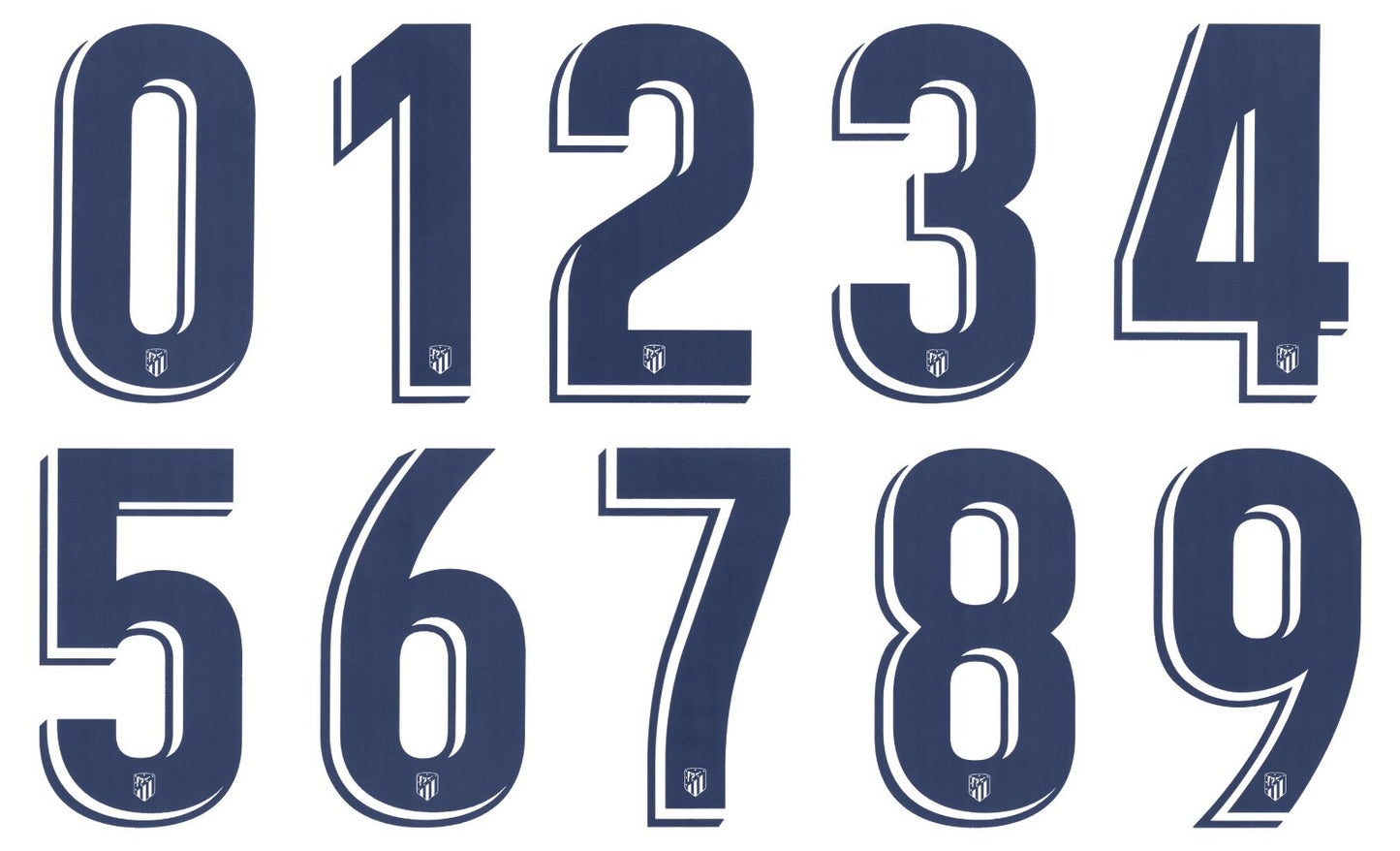 2019 2020 OFFICIAL ATLETICO MADRID THIRD 3RD BLUE PLAYER SIZE NUMBERS