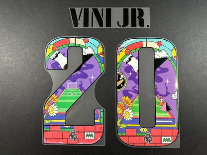 2022 2023 AVERY DENNISON REAL MADRID VINI JR 20 COMMON GOAL PLAYER SIZE NAMESET