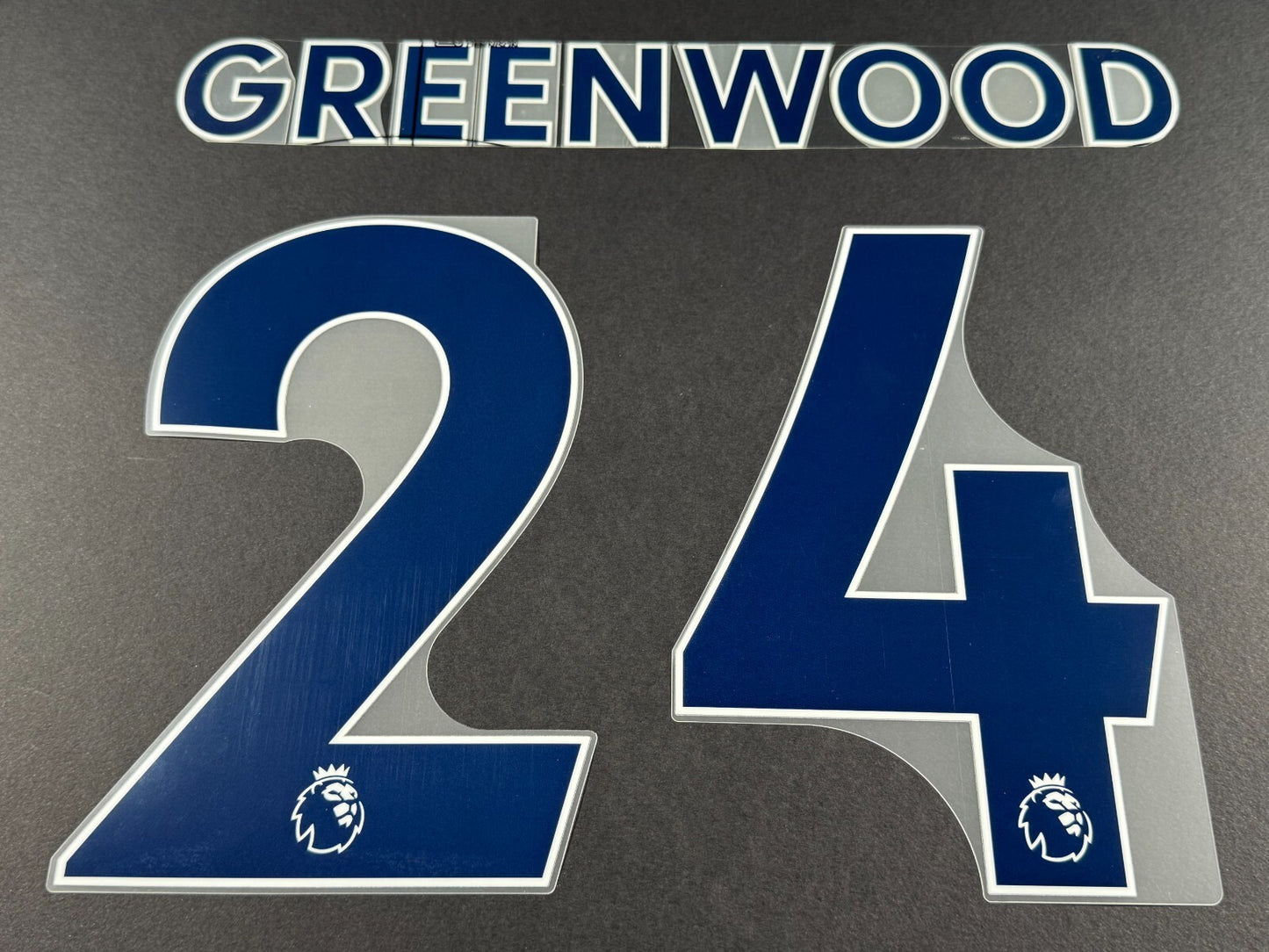 LEEDS UNITED 2022 2023 GREENWOOD 24 OFFICIAL AVERY BLUE PLAYER SIZE NAME SET