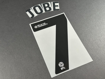 SUNDERLAND 2024 2025 JOBE 7 OFFICIAL BLACK HOME PLAYER SIZE NAME SET