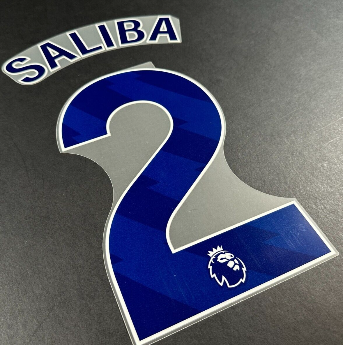 ARSENAL 2023 - 2025 SALIBA 2 OFFICIAL AVERY DENNISON NAVY PLAYER SIZE NAME SET
