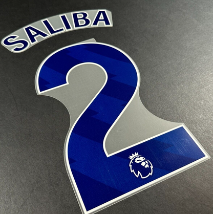ARSENAL 2023 - 2025 SALIBA 2 OFFICIAL AVERY DENNISON NAVY PLAYER SIZE NAME SET