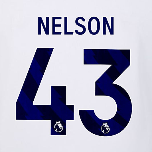2023 2024 LUTON TOWN OFFICIAL NELSON 43 BLUE AWAY PLAYER SIZE NAMESET