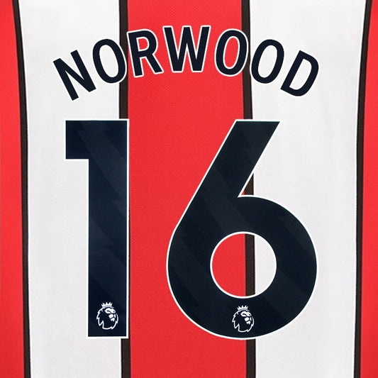 2023 2024 SHEFFIELD UNITED OFFICIAL NORWOOD 16 BLACK HOME PLAYER SIZE NAMESET
