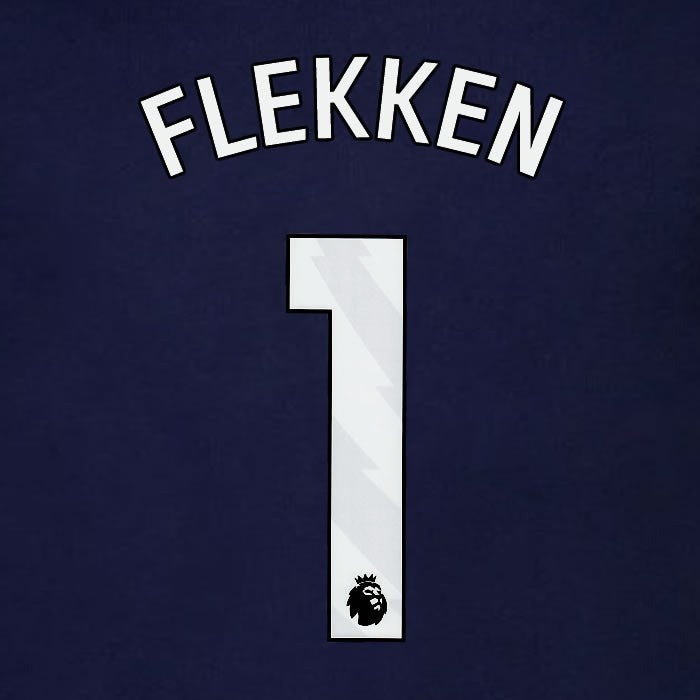 2023 2024 BRENTFORD FLEKKEN 1 OFFICIAL WHITE 3rd PLAYER SIZE NAMESET