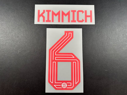 2023 2024 OFFICIAL BAYERN MUNICH KIMMICH 6 HOME RED PLAYER SIZE NAMESET