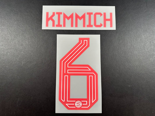 2023 2024 OFFICIAL BAYERN MUNICH KIMMICH 6 HOME RED PLAYER SIZE NAMESET