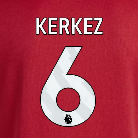 2025 2026 OFFICIAL LIVERPOOL KERKEZ 6 WHITE HOME PLAYER SIZE NAMESET