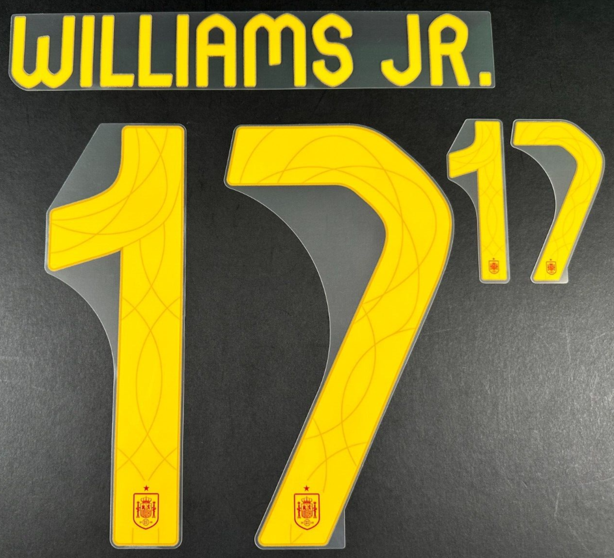 SPAIN 2024 2025 OFFICIAL AVERY DENNISON WILLIAMS JR. 17 HOME PLAYER SIZE NAMESET