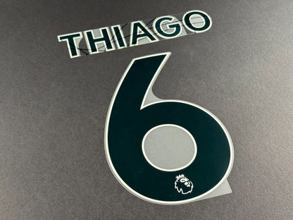 LIVERPOOL 2021 2022 THIAGO 6 OFFICIAL AVERY BLACK PLAYER SIZE NAME SET