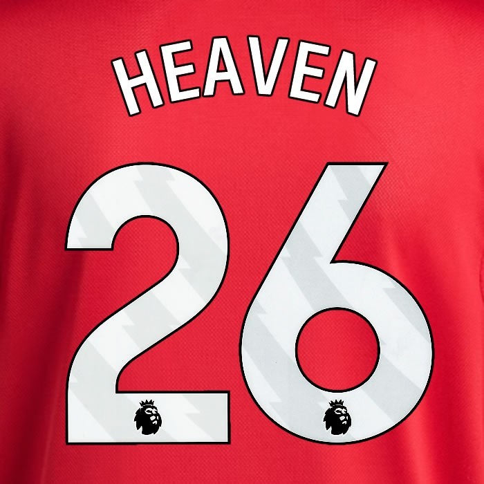 2025 2026 MANCHESTER UNITED HEAVEN 26 HOME WHITE PLAYER SIZE NAMESET