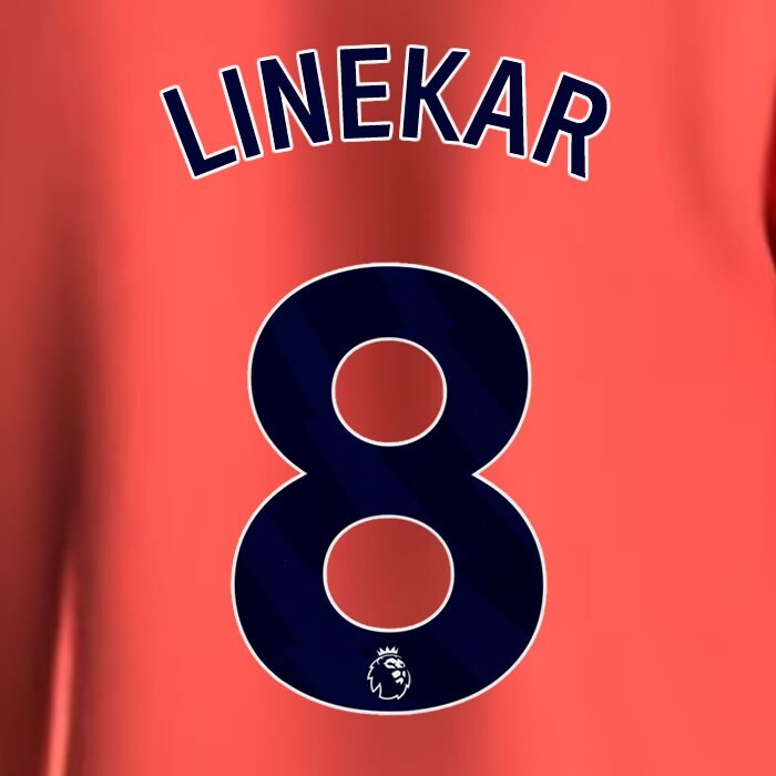 2023 2024 EVERTON LINEKAR 8 OFFICIAL BLUE AWAY PLAYER SIZE NAMESET