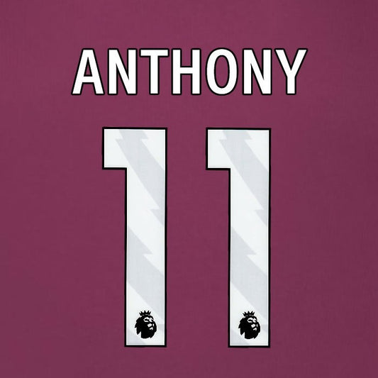 2025 2026 BURNLEY ANTHONY 11 OFFICIAL WHITE HOME PLAYER SIZE NAMESET