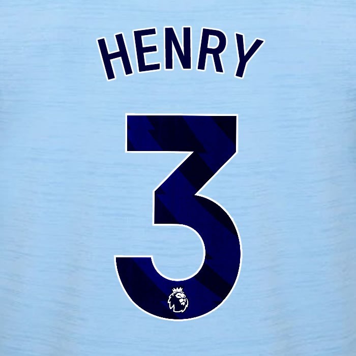 2023 2024 BRENTFORD HENRY 3 OFFICIAL BLUE AWAY PLAYER SIZE NAMESET