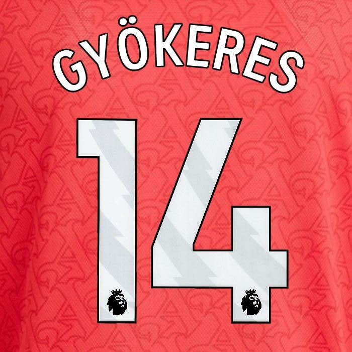2025 2026 ARSENAL GYOKERES 14 WHITE HOME OFFICIAL PLAYER SIZE NAMESET