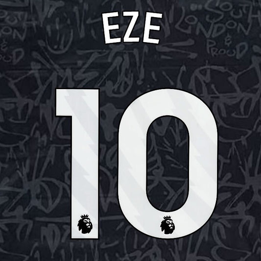 2023 2024 OFFICIAL CRYSTAL PALACE EZE 10 WHITE 3RD PLAYER SIZE NAMESET