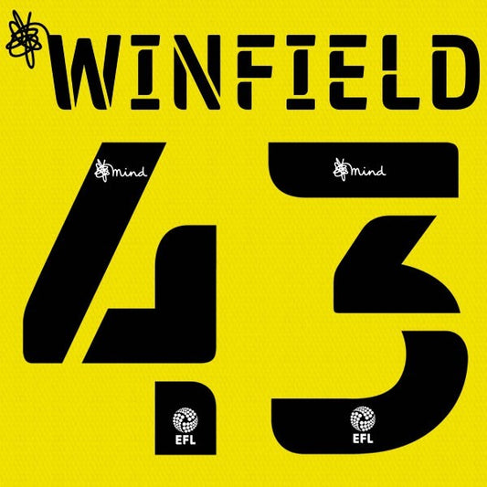 BARNSLEY 2020 2021 OFFICIAL WINFIELD 43 3RD PLAYER SIZE NAME SET