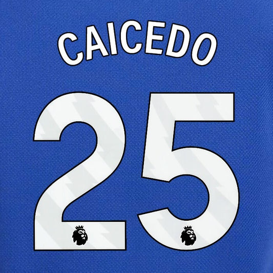 2023 2024 OFFICIAL CHELSEA CAICEDO 25 WHITE HOME PLAYER SIZE NAMESET