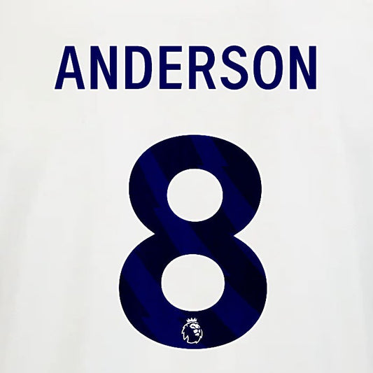 2025 2026 OFFICIAL NOTTINGHAM ANDERSON 8 BLUE AWAY PLAYER SIZE NAMESET